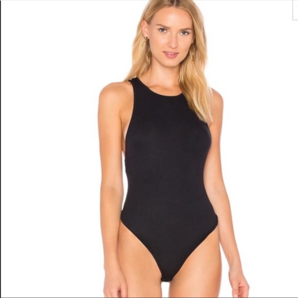 NEW Free People Black Bodysuit Large Open Back - Picture 4 of 7